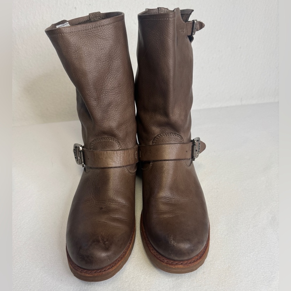 FRYE Womens Veronica Shortie Short Brown Leather Pull-On Boots, Size 8